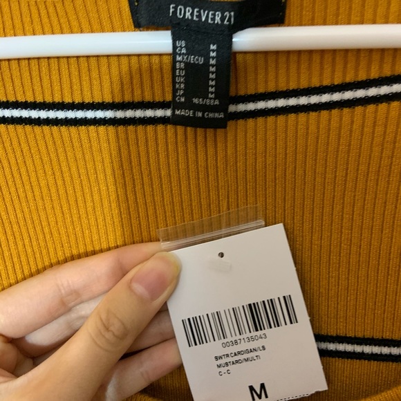 Forever 21 Yellow Striped Long Sleeve - Picture 3 of 3